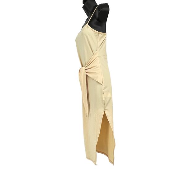 Zaful Forever Young Faux Wrap Midi Slip Dress in Cream Size 6 - Picture 3 of 9